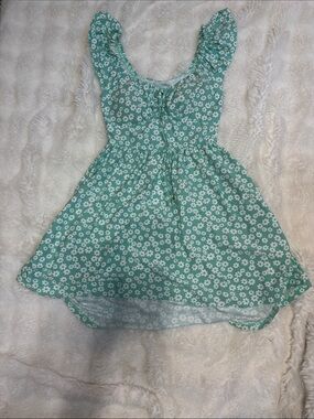No Boundaries Green Floral Sleeveless Sundress